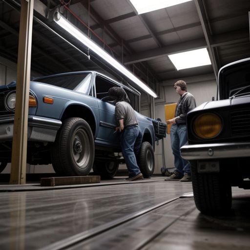 Auto Tech Students Working in a Garage